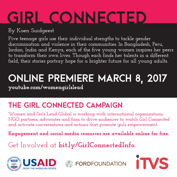 Girl Connected Postcard Back